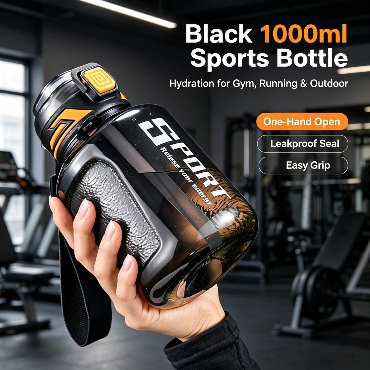 Rugged Sport Strap - 1000ml Sport-Wasserflasche mit großem Fassungsvermögen, BPA-freier,